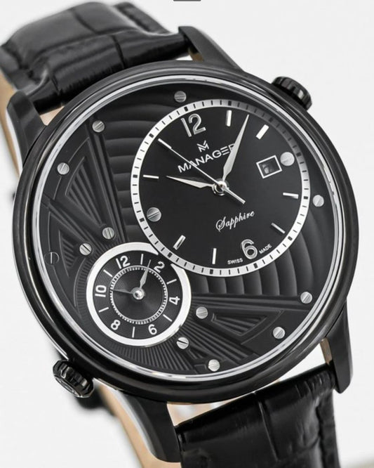 Manager Watches • Dual Time • Stainless Steel • 44mm Quartz • 5ATM Saphire