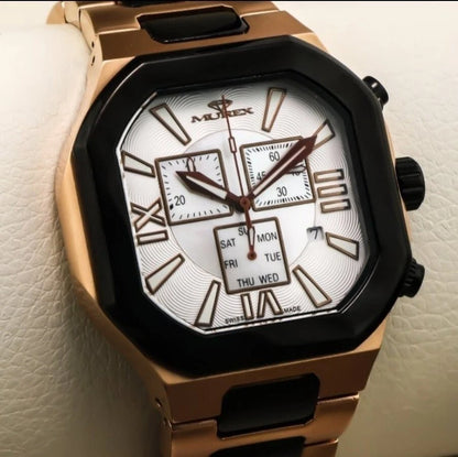 Murex Swiss Chronograph Quartz Watch Chocolate Date SubDay 3ATM ISC880