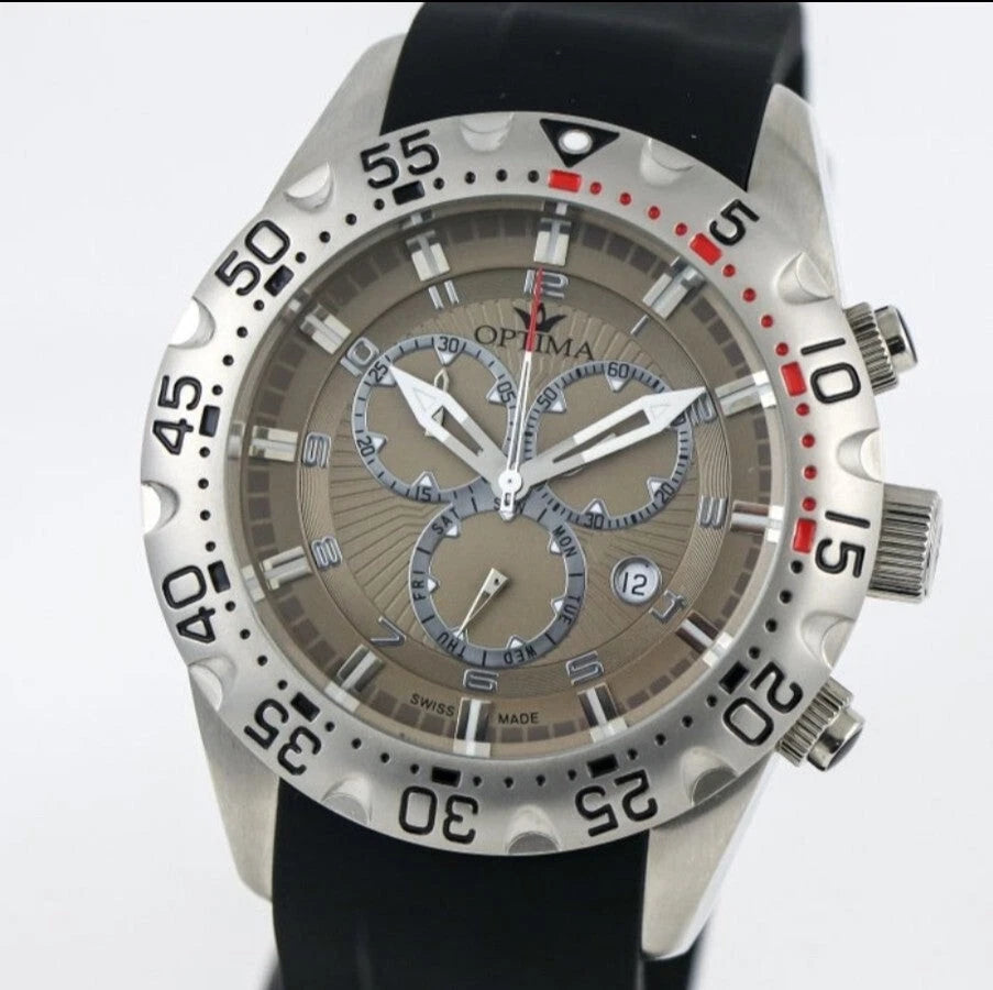 Optima • Swiss Chronograph Watch • Stainless Steel • 47mm Quartz • OSC342 • 5ATM
