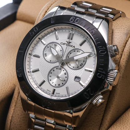 Optima • Swiss Chronograph Watch • Stainless Steel • Quartz • 42.5mm 3ATM OSC210