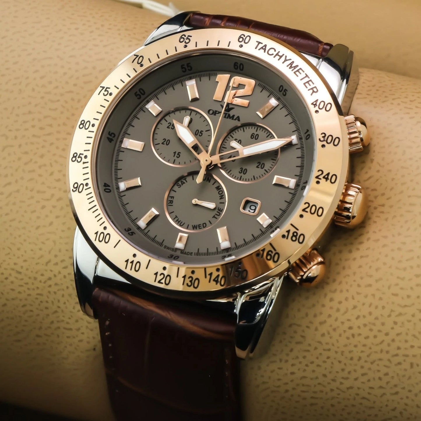 Optima • Swiss Chronograph Watch • Stainless Steel • 44.5mm • Quartz • OSC321