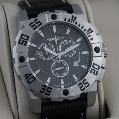 Mercury Swiss 44mm Stainless Steel Quartz Chronograph Watch 5ATM ME10225