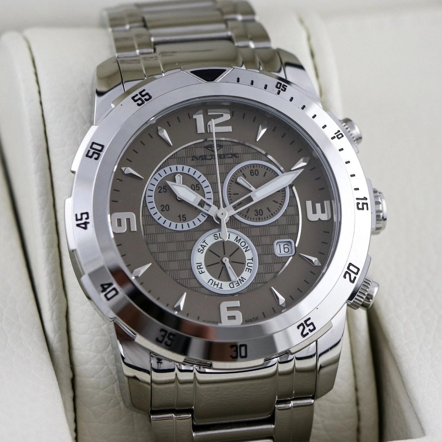 Murex Swiss 45mm Chronograph Watch Stainless Steel Quartz 5 ATMMUC508