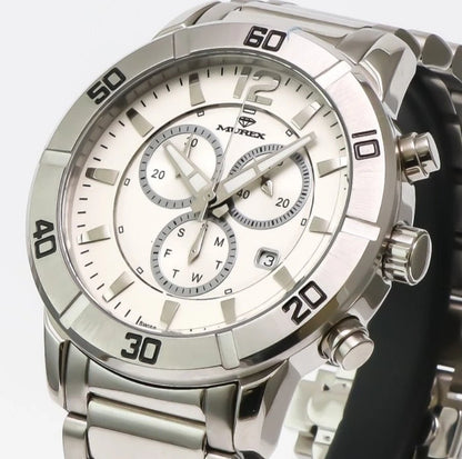 Murex Swiss 45mm Chronograph Watch Stainless Steel Quartz 5 ATM MUC526