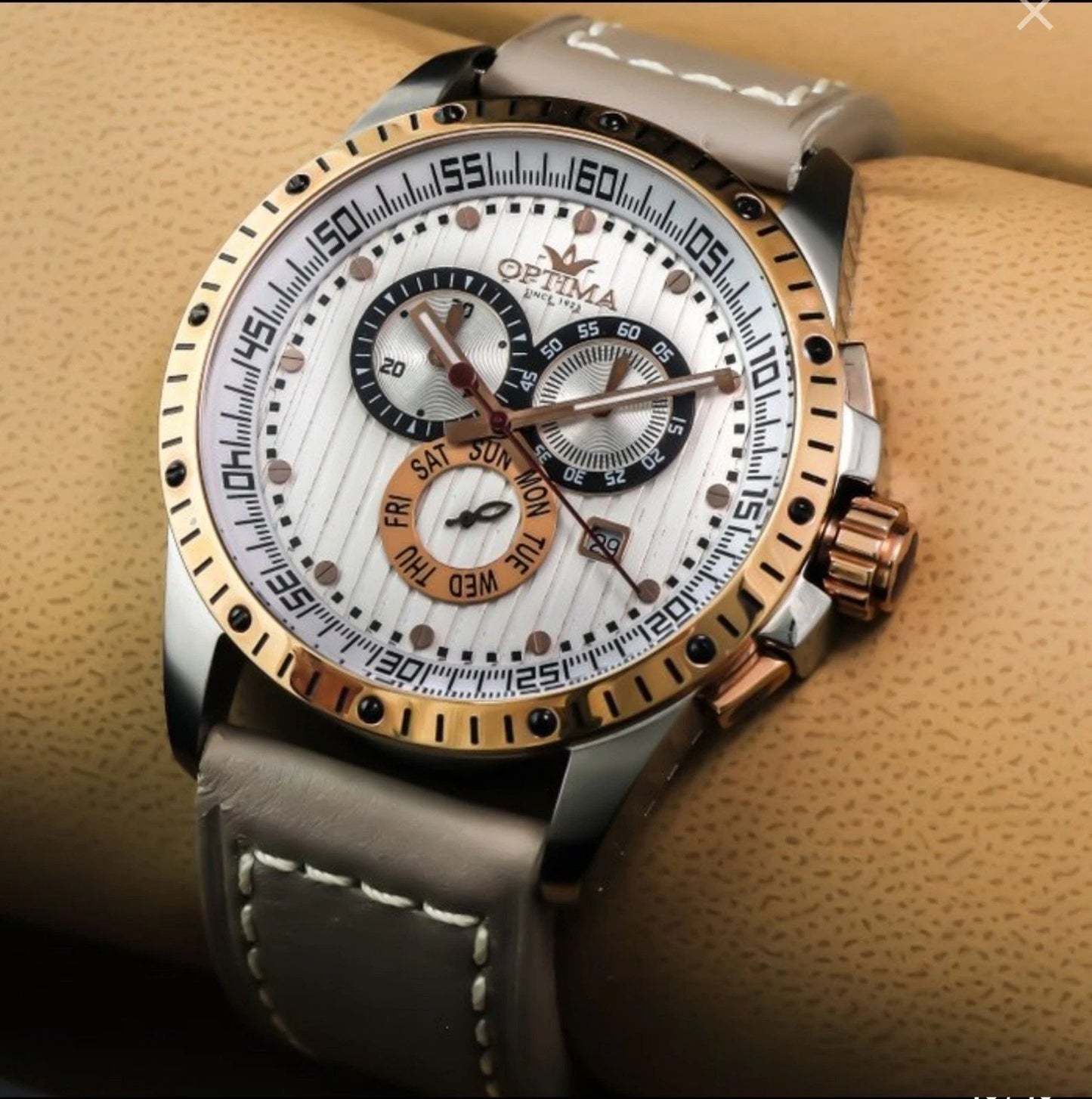 Optima • Swiss Chronograph Watch • Stainless Steel Quartz • 45mm • OSC281-SRL-1