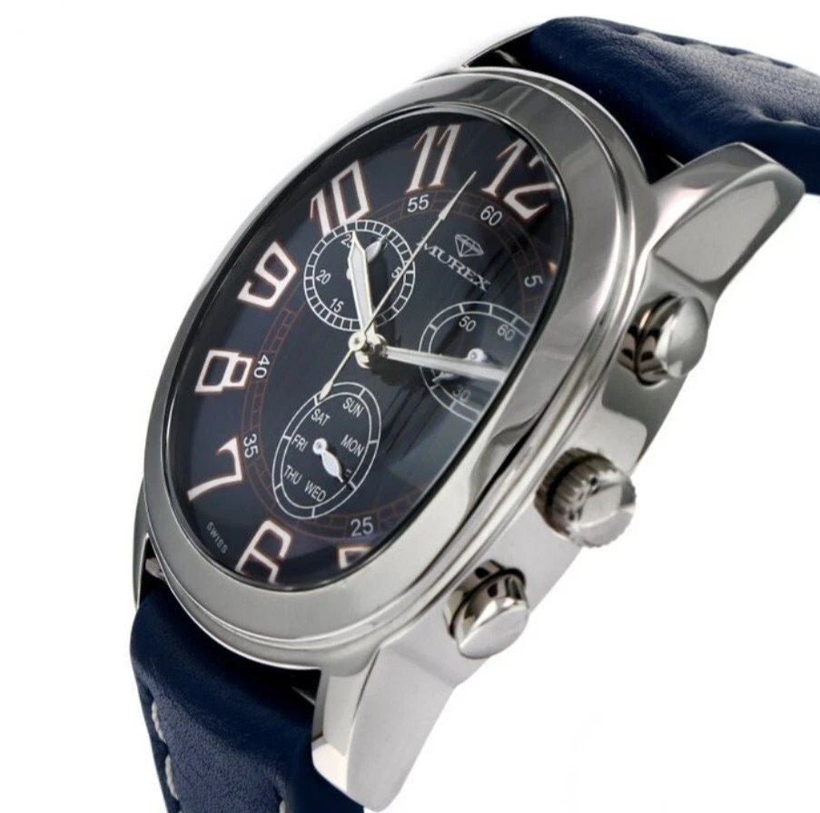 Murex Swiss Chronograph Watch ISC701-SL-9 Day Date Oval