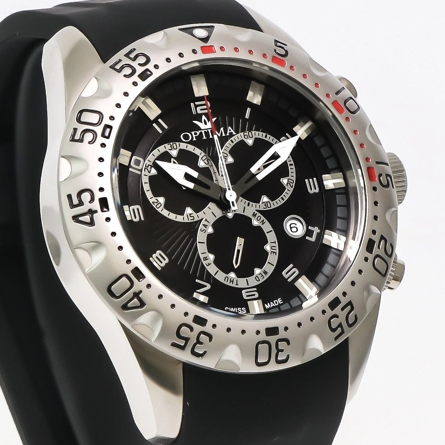 Optima • Swiss Chrono Watch • Stainless Steel • 45.36mm • Quartz • 5ATM • OSC339