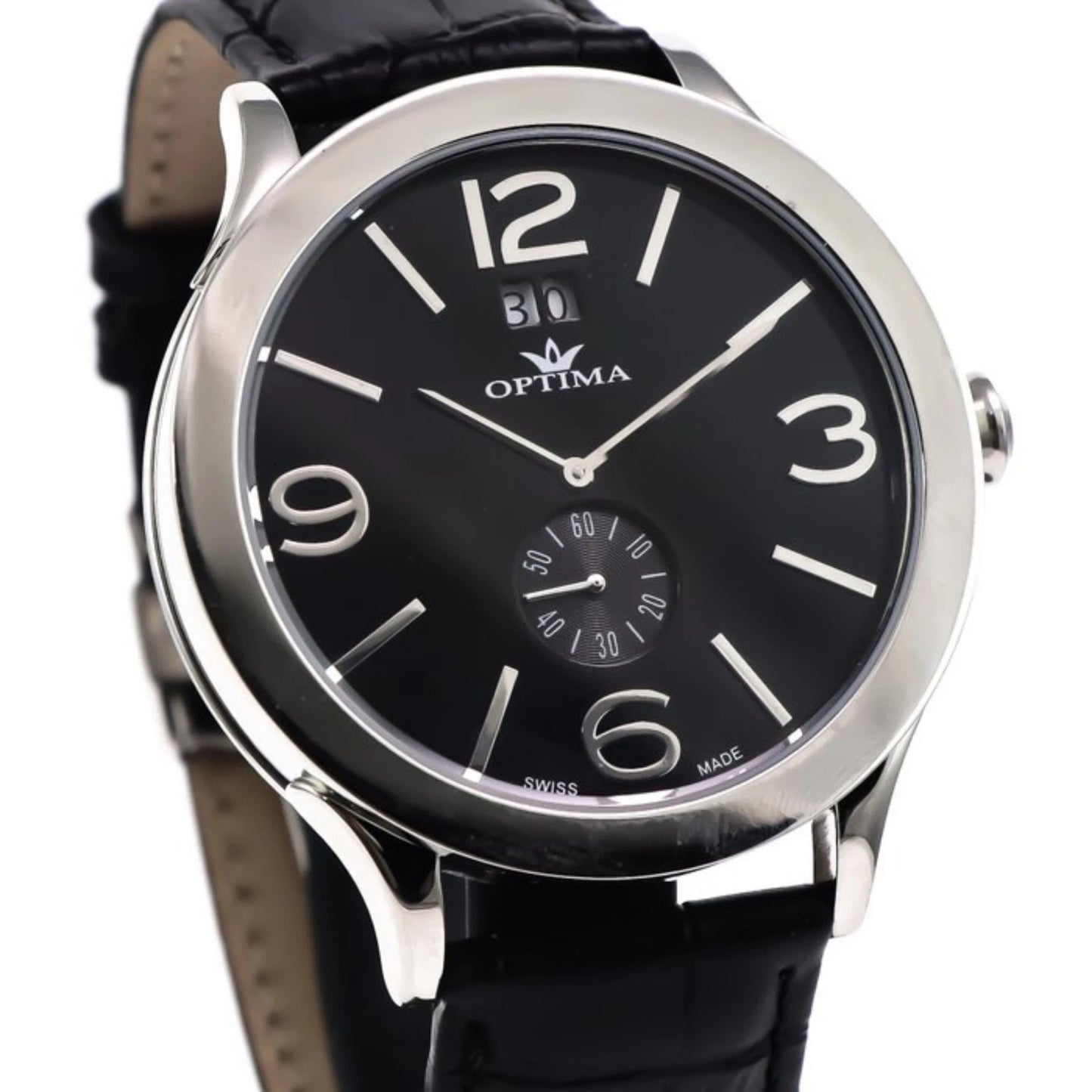 Optima Swiss Watch 45mm Stainless Steel Quartz Date 5ATM OSM352
