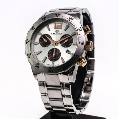 Murex Swiss Chronograph Watch 49mm Stainless Steel & PVD Rose Gold Quartz MUC594