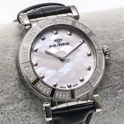 Murex Swiss Diamond Watch 34mm Stainless Steel & Silver Quartz 5ATM RSL964