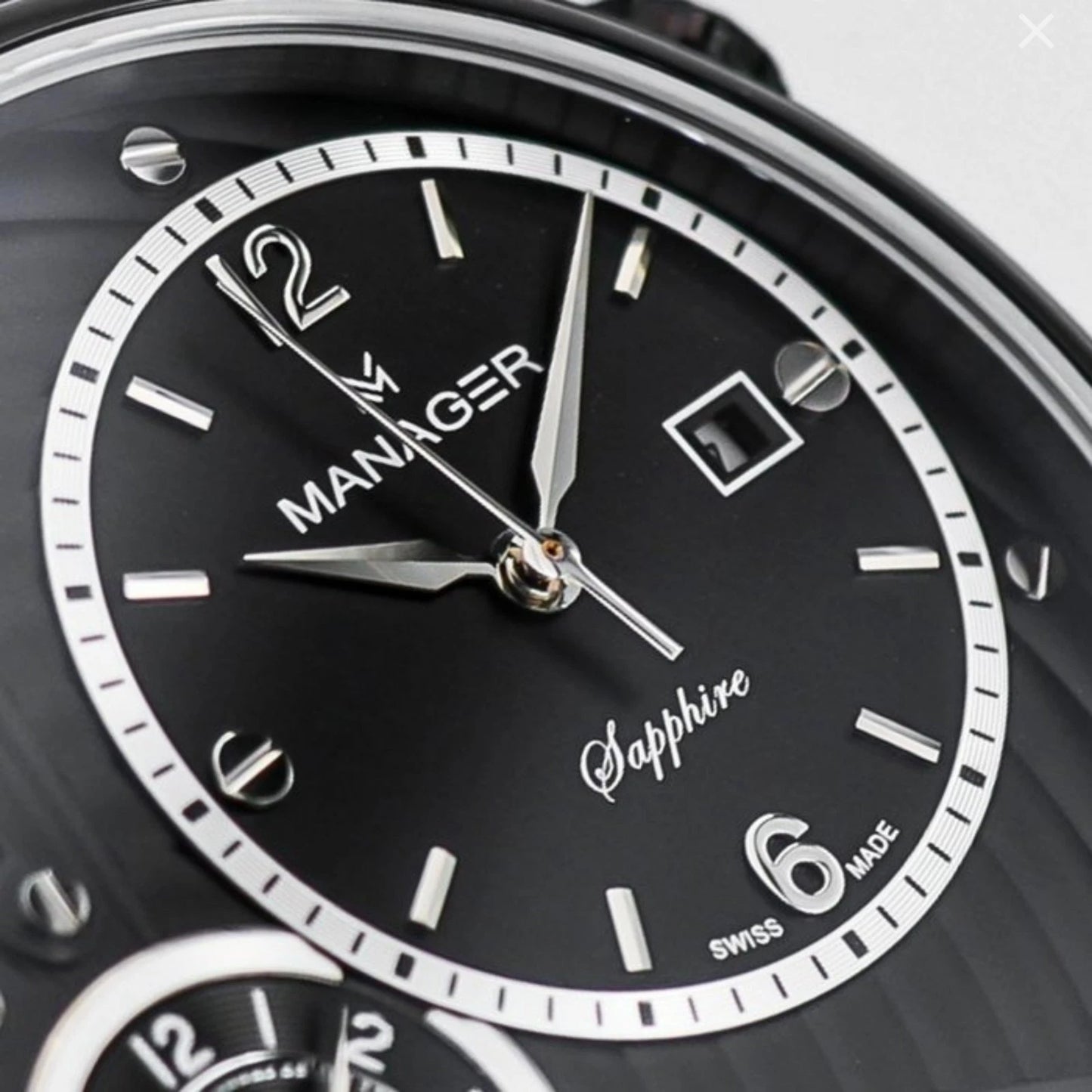 Manager Watches • Dual Time • Stainless Steel • 44mm Quartz • 5ATM Saphire