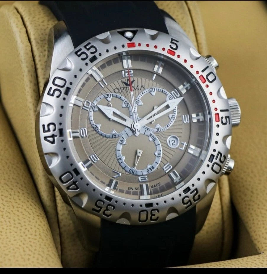 Optima • Swiss Chronograph Watch • Stainless Steel • 47mm Quartz • OSC342 • 5ATM