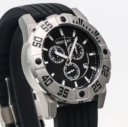 Mercury Swiss 44mm Stainless Steel Quartz Chronograph Watch 5ATM ME10225