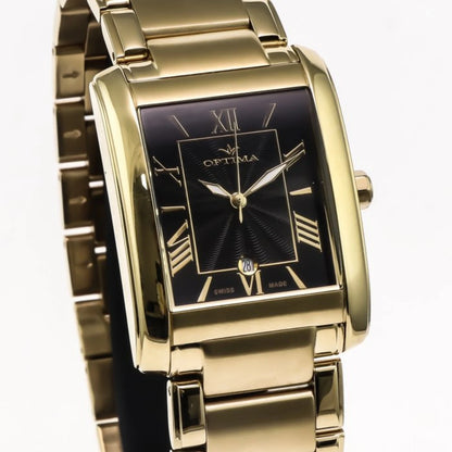Optima Swiss Watch PVD Gold & Stainless Steel Quartz 30mm OSM140 3ATM