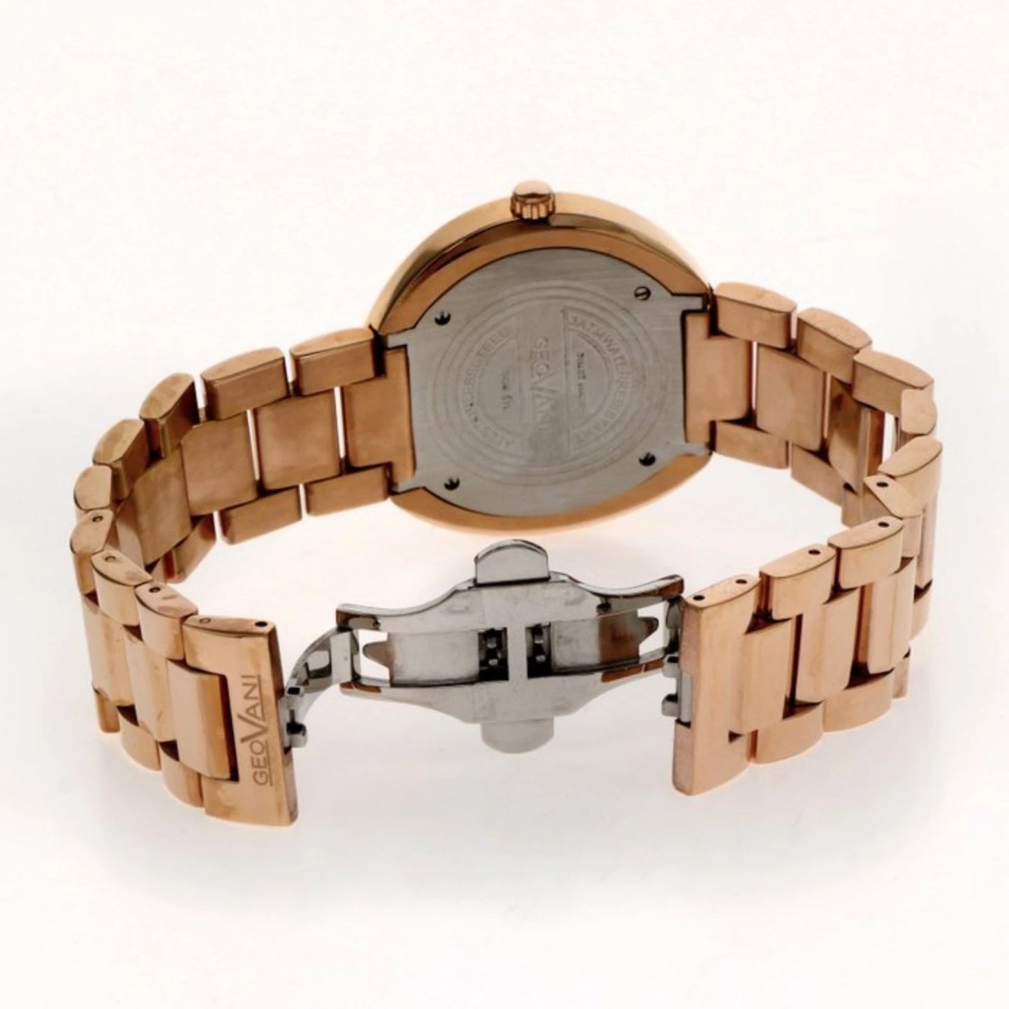 Geovani Swiss 44mm Stainless Steel PVD Rose Gold Quartz Watch 3ATM GOB511