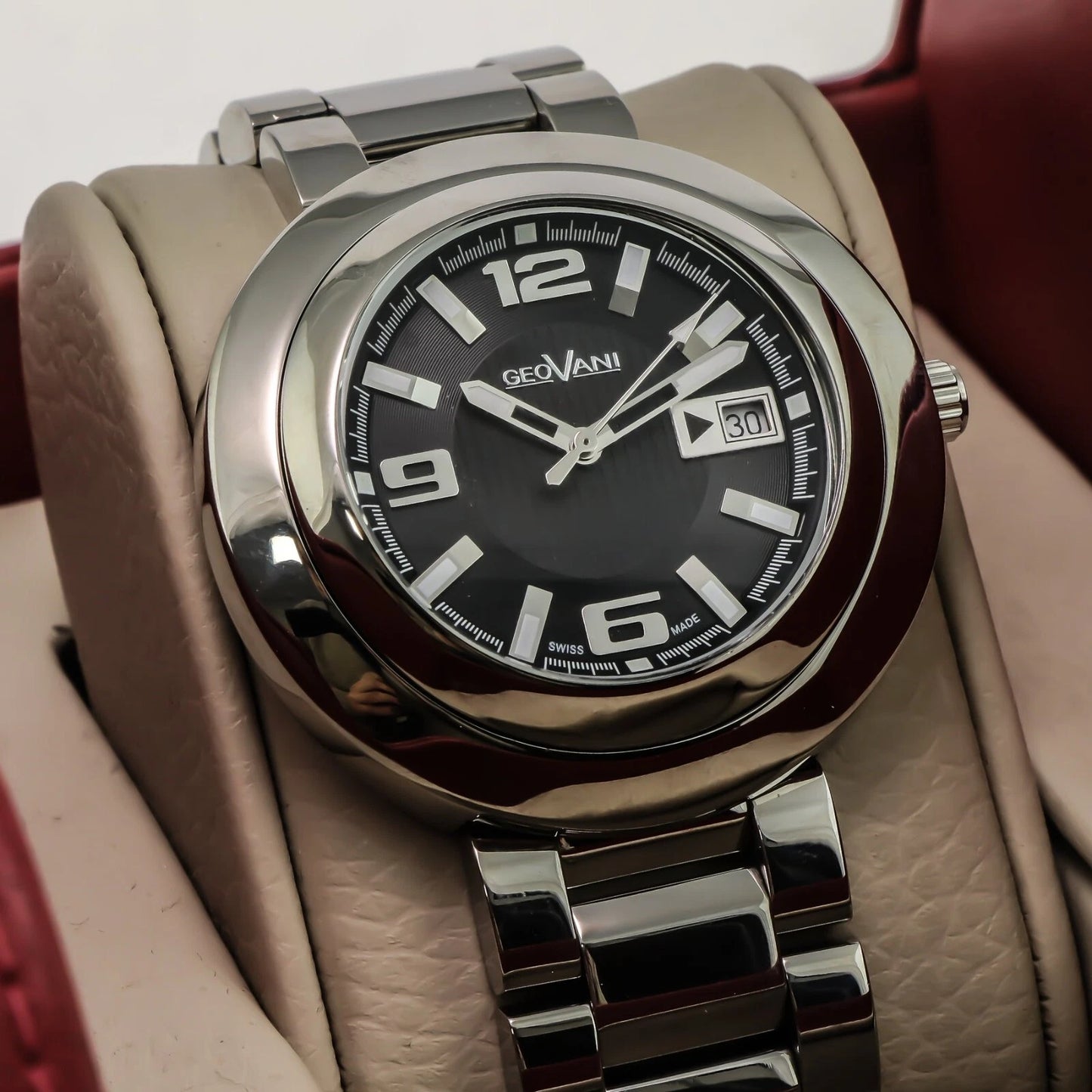 Geovani Swiss 44mm Stainless Steel Quartz Watch 3ATM GOB511
