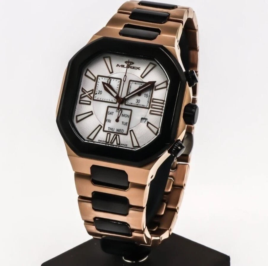 Murex Swiss Chronograph Quartz Watch Chocolate Date SubDay 3ATM ISC880