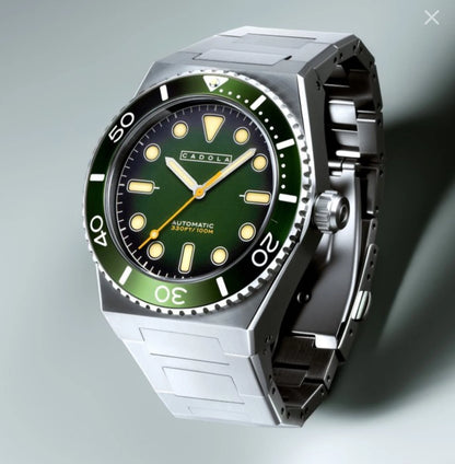 Cadola 44mm Farina Automatic "Moss Drift" Watch 42 Hr PR • PreOrder Ship 4/21/26