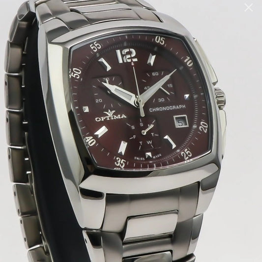 Optima Swiss Chronograph Watch 40.9x48.2mm Stainless Steel Quartz 3ATM OSC110