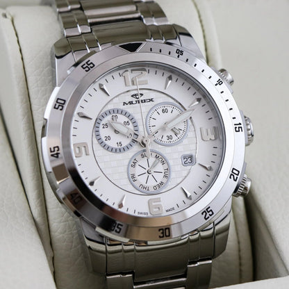 Murex Swiss 45mm Chronograph Watch Stainless Steel Quartz 5 ATM MUC508