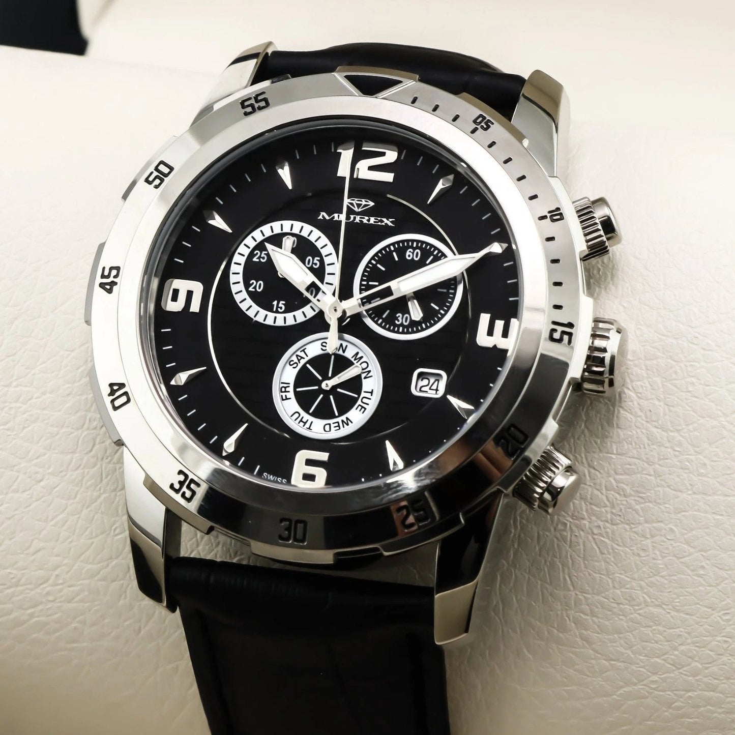 Murex Swiss 45mm Chronograph Watch Stainless Steel Quartz 5 ATM MUC508