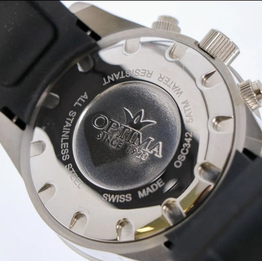 Optima • Swiss Chronograph Watch •Stainless Steel Quartz • Quartz • OSC342