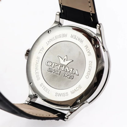 Optima Swiss Watch 45mm Stainless Steel Quartz Date 5ATM OSM352