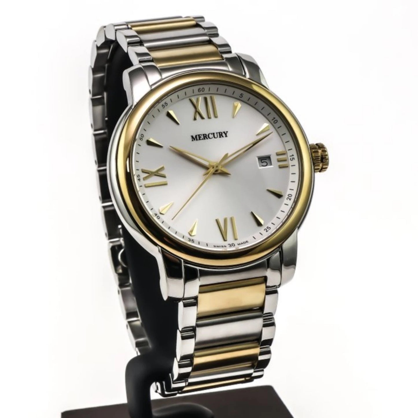 Mercury Swiss Watch Mens 41mm Stainless Steel & PVD Gold Quartz 5ATM ME410