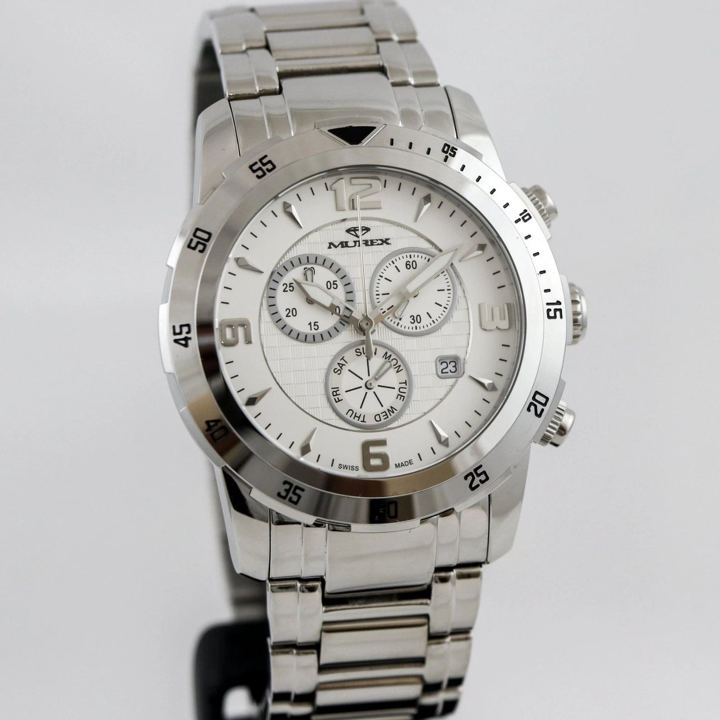 Murex Swiss 45mm Chronograph Watch Stainless Steel Quartz 5 ATM MUC508