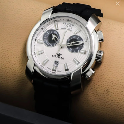 Optima Swiss Chronograph Watch 43mm Stainless Steel Quartz 5ATM OSC275