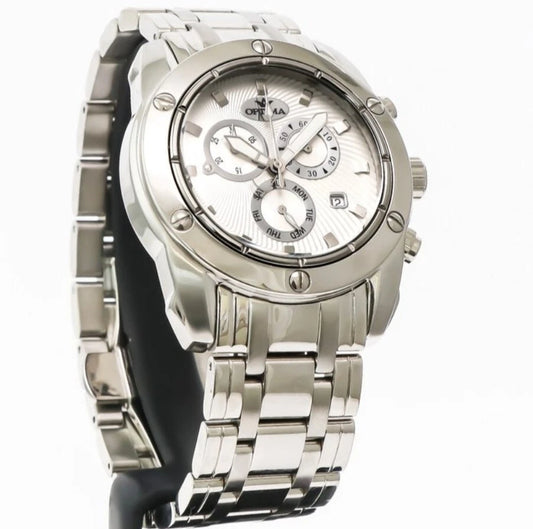 Optima • Swiss Chronograph Watch • OSC293-SS-1 • Date SubDay • 45mm WR 5ATM