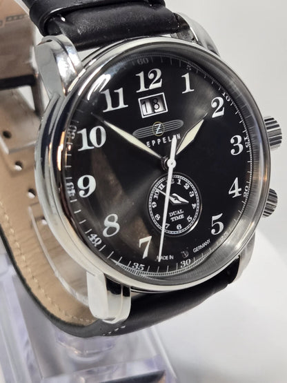 Graf Zeppelin • German Made Dual Time • Big Date Watch • Dual Crowns • 7644-2