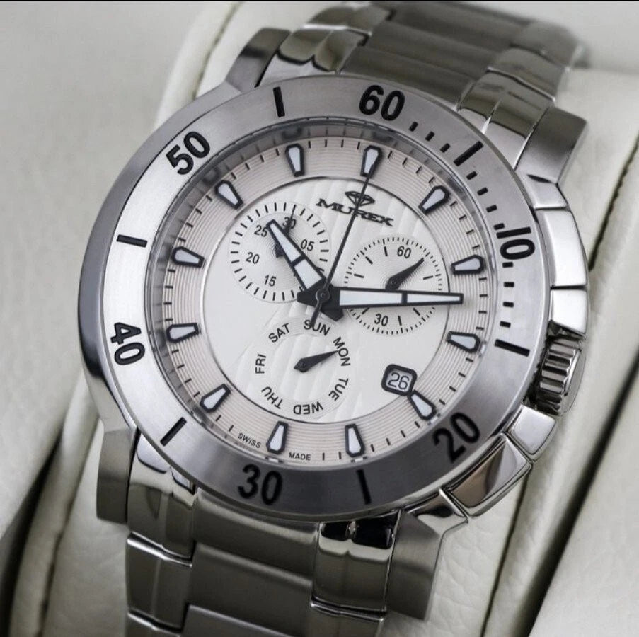 Murex • Swiss Chronograph Watch • Stainless Steel Quartz MUC578 • Date SubDay