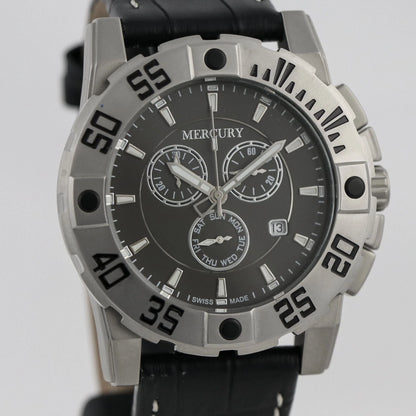 Mercury Swiss 44mm Stainless Steel Quartz Chronograph Watch 5ATM ME10225