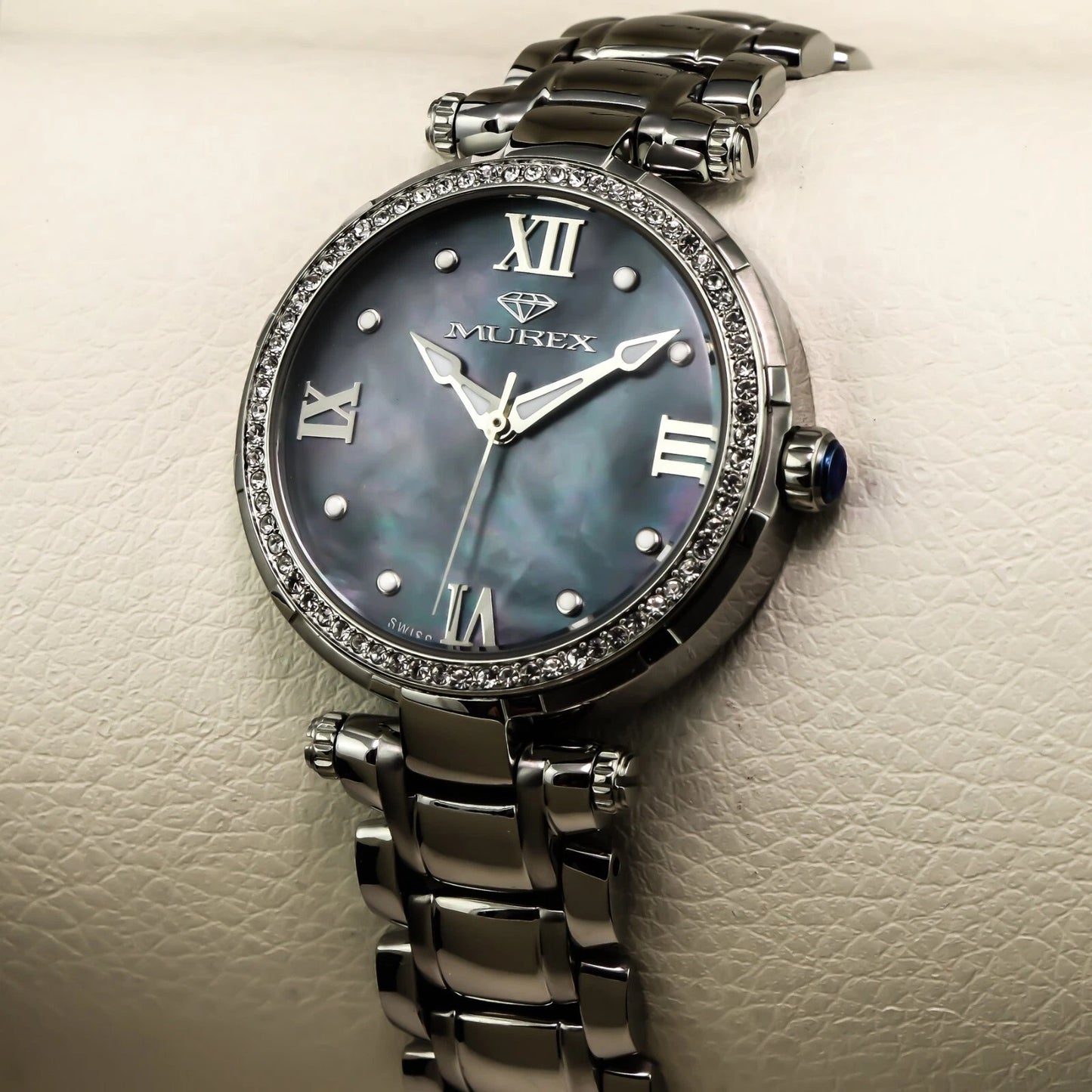 Murex • Swiss Watch • Stainless Steel • 37mm • Quartz • 3ATM • MUL538 Gem Inlaid