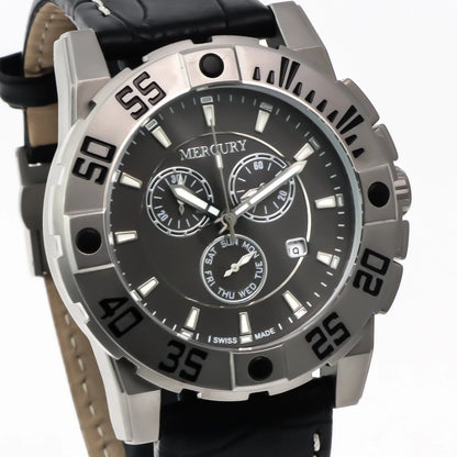 Mercury Swiss 44mm Stainless Steel Quartz Chronograph Watch 5ATM ME10225