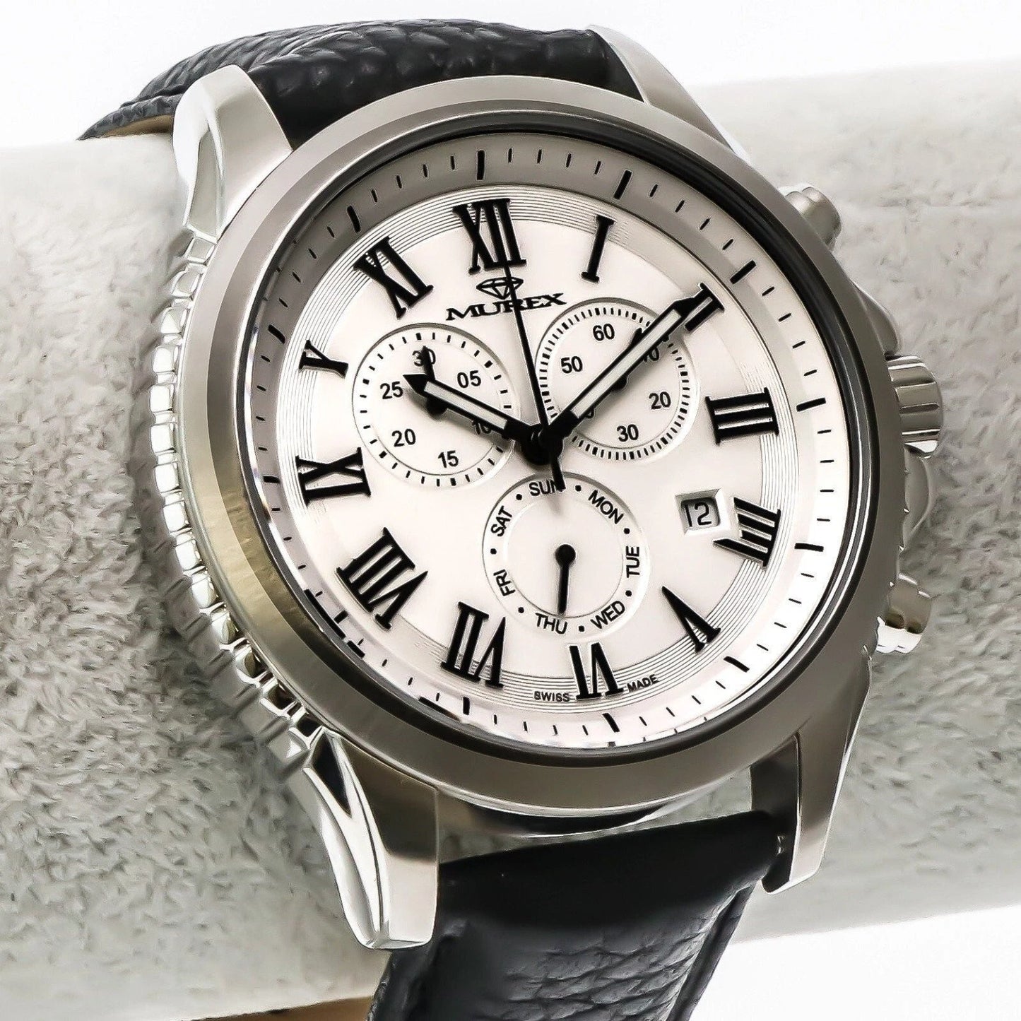 Murex Swiss 47mm Chronograph Watch Stainless Steel Quartz 5 ATM MUC539