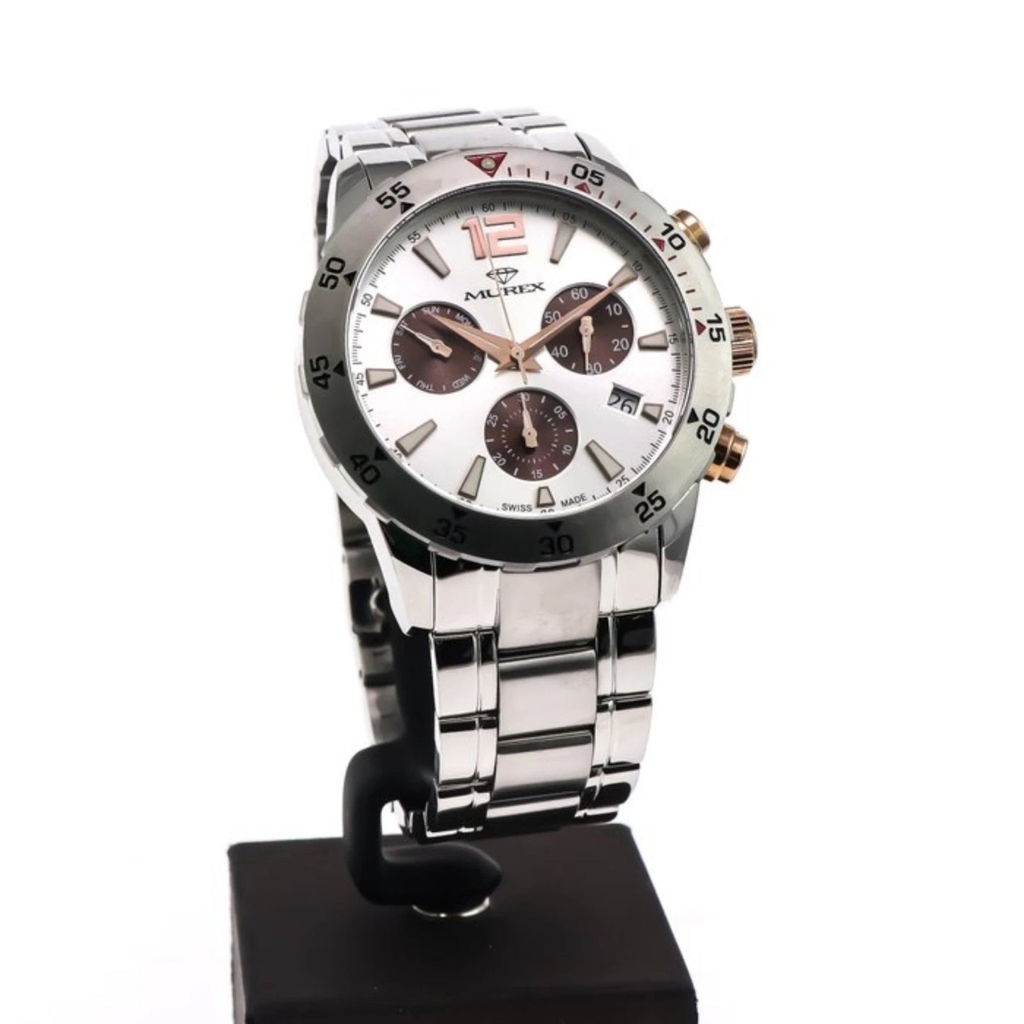 Murex Swiss Chronograph Watch 49mm Stainless Steel & PVD Rose Gold Quartz MUC594