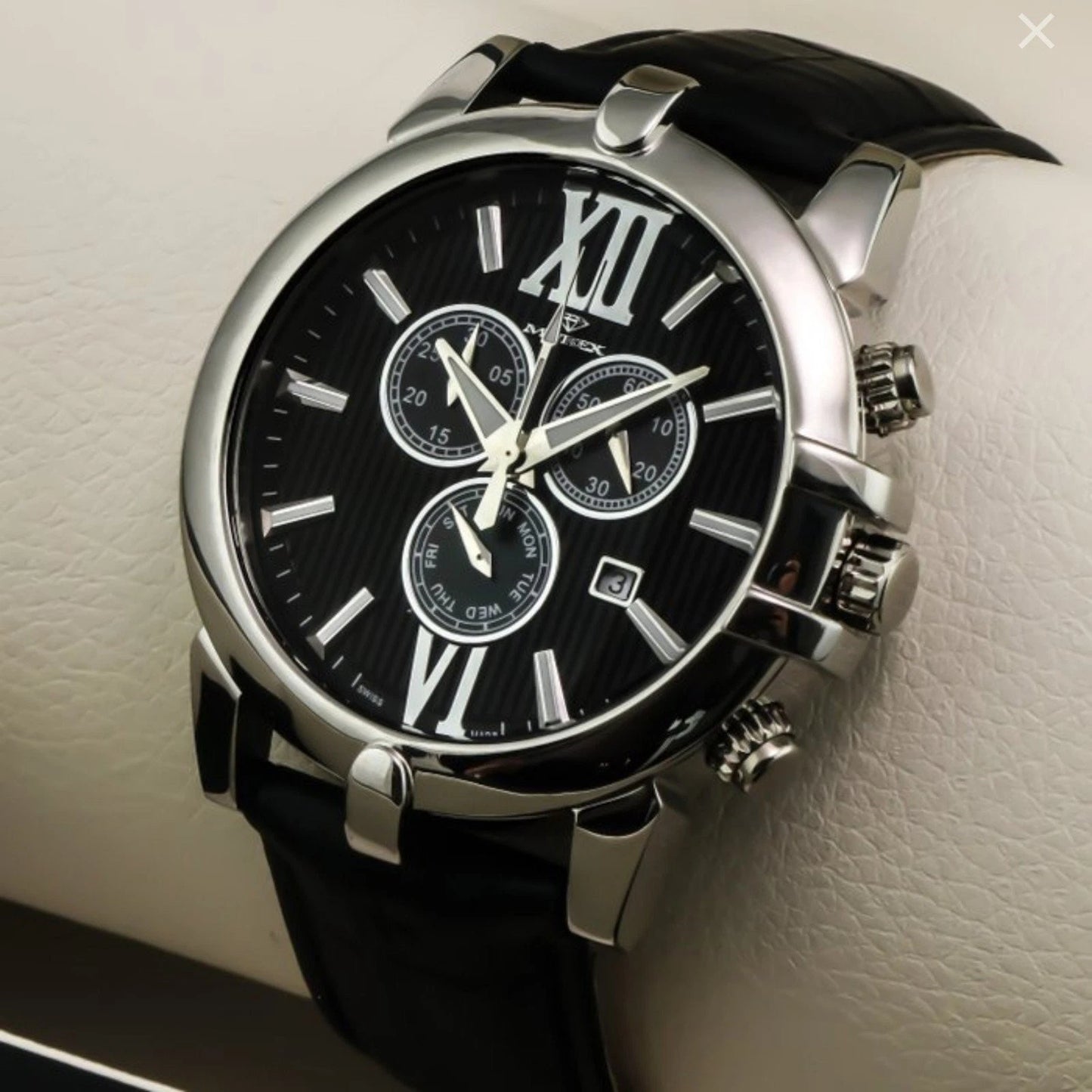 Murex Swiss 45mm Chronograph Watch Stainless Steel Quartz 5 ATM MUC512