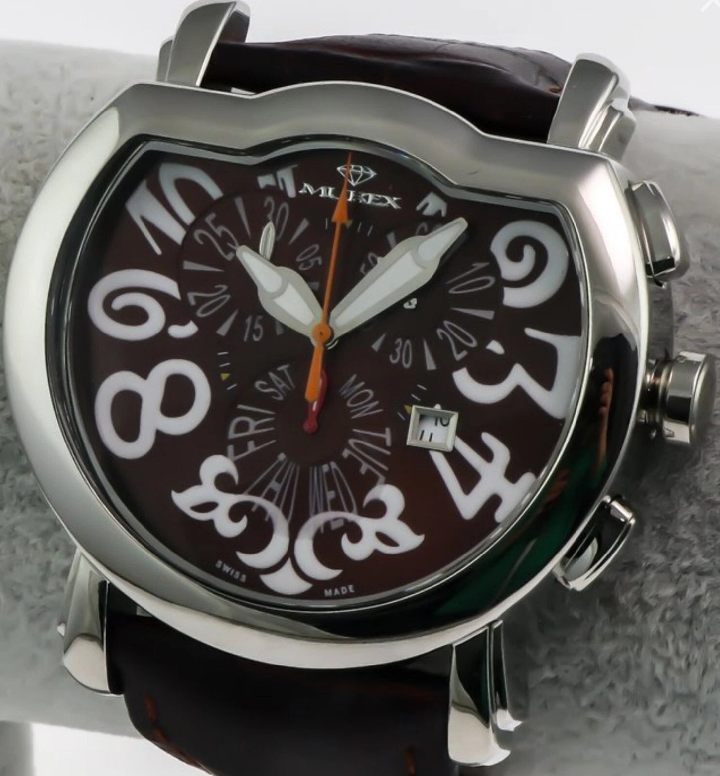 MUREX 42x52mm Swiss Chronograph Stainless Steel Quartz Watch 3ATM ISC792