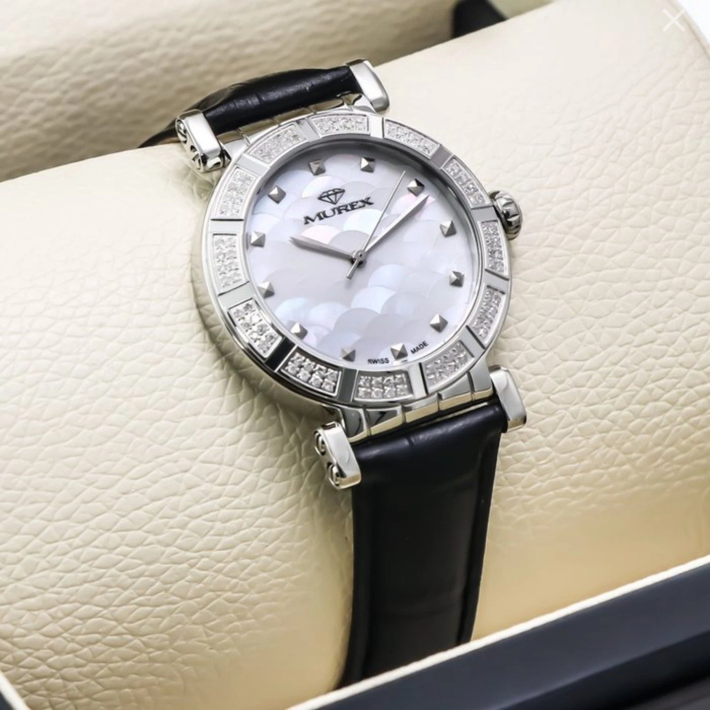 Murex Swiss Diamond Watch 34mm Stainless Steel & Silver Quartz 5ATM RSL964