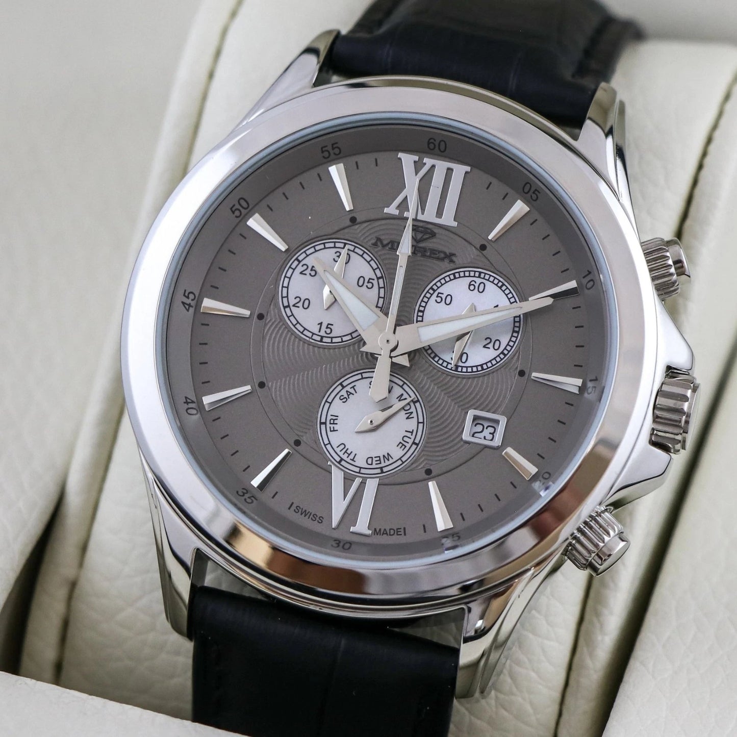 Murex Swiss 44mm Chronograph Watch Stainless Steel Quartz 5 ATM MUC503