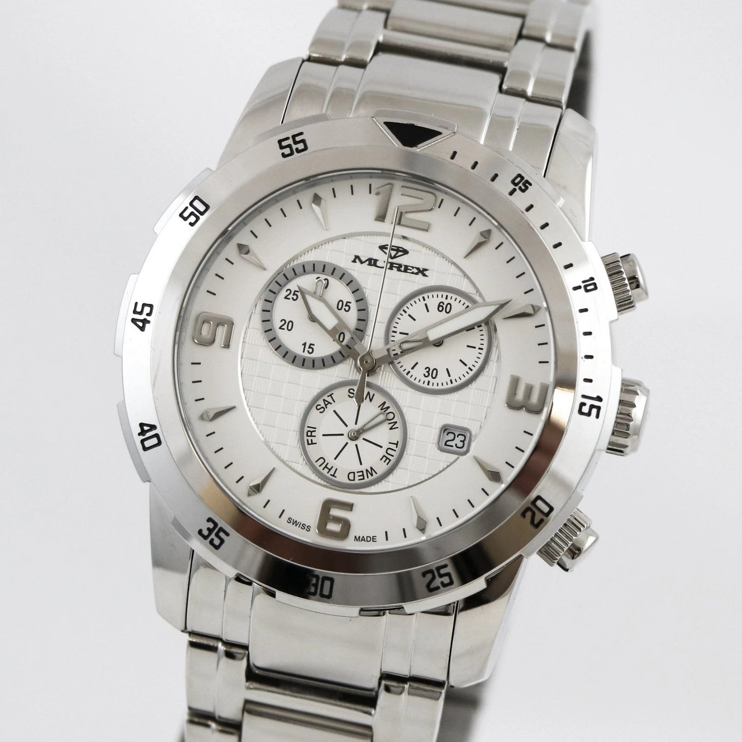 Murex Swiss 45mm Chronograph Watch Stainless Steel Quartz 5 ATM MUC508