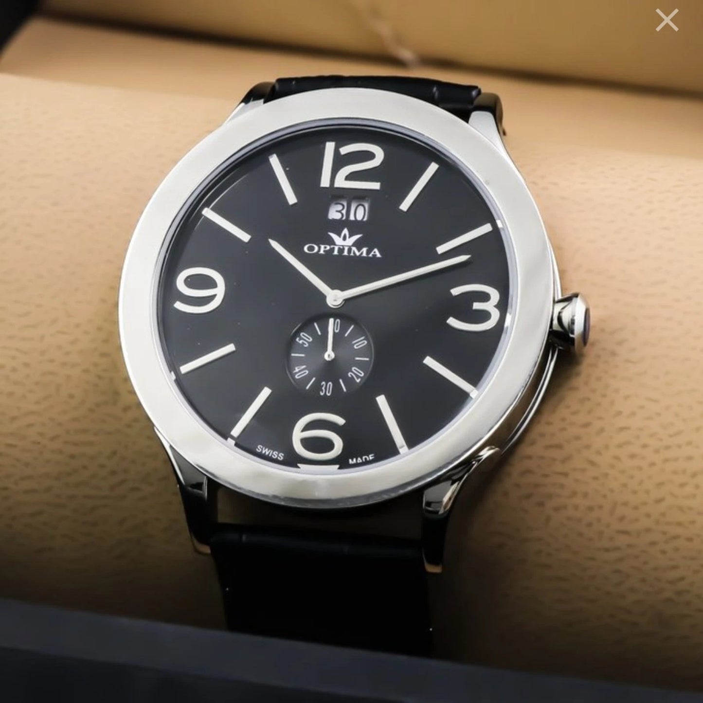 Optima Swiss Watch 45mm Stainless Steel Quartz Date 5ATM OSM352