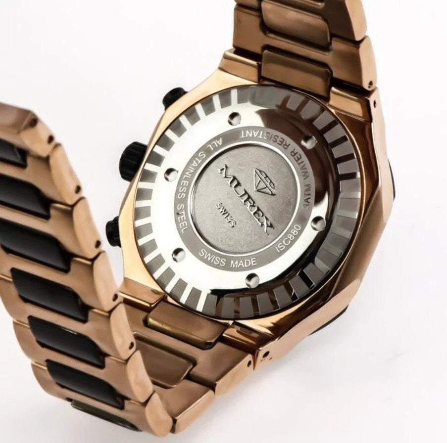 Murex Swiss Chronograph Quartz Watch Chocolate Date SubDay 3ATM ISC880