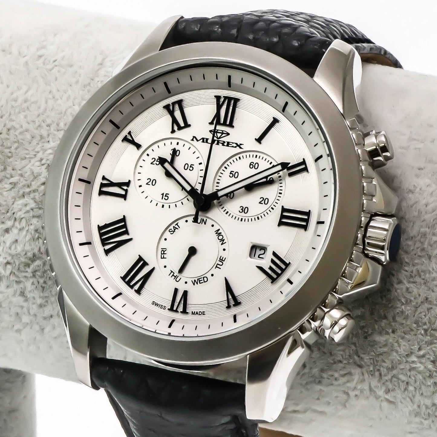 Murex Swiss 47mm Chronograph Watch Stainless Steel Quartz 5 ATM MUC539