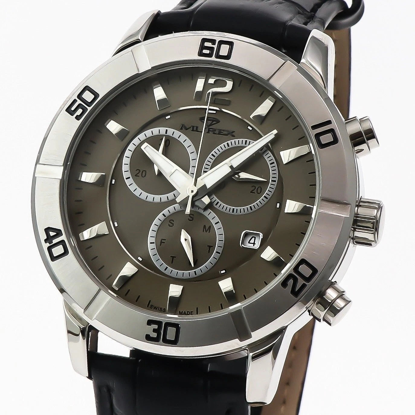 Murex Swiss 45mm Chronograph Watch Stainless Steel Quartz 5 ATM• MUC526