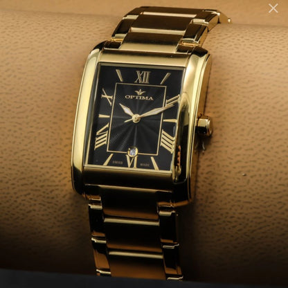 Optima Swiss Watch PVD Gold & Stainless Steel Quartz 30mm OSM140 3ATM
