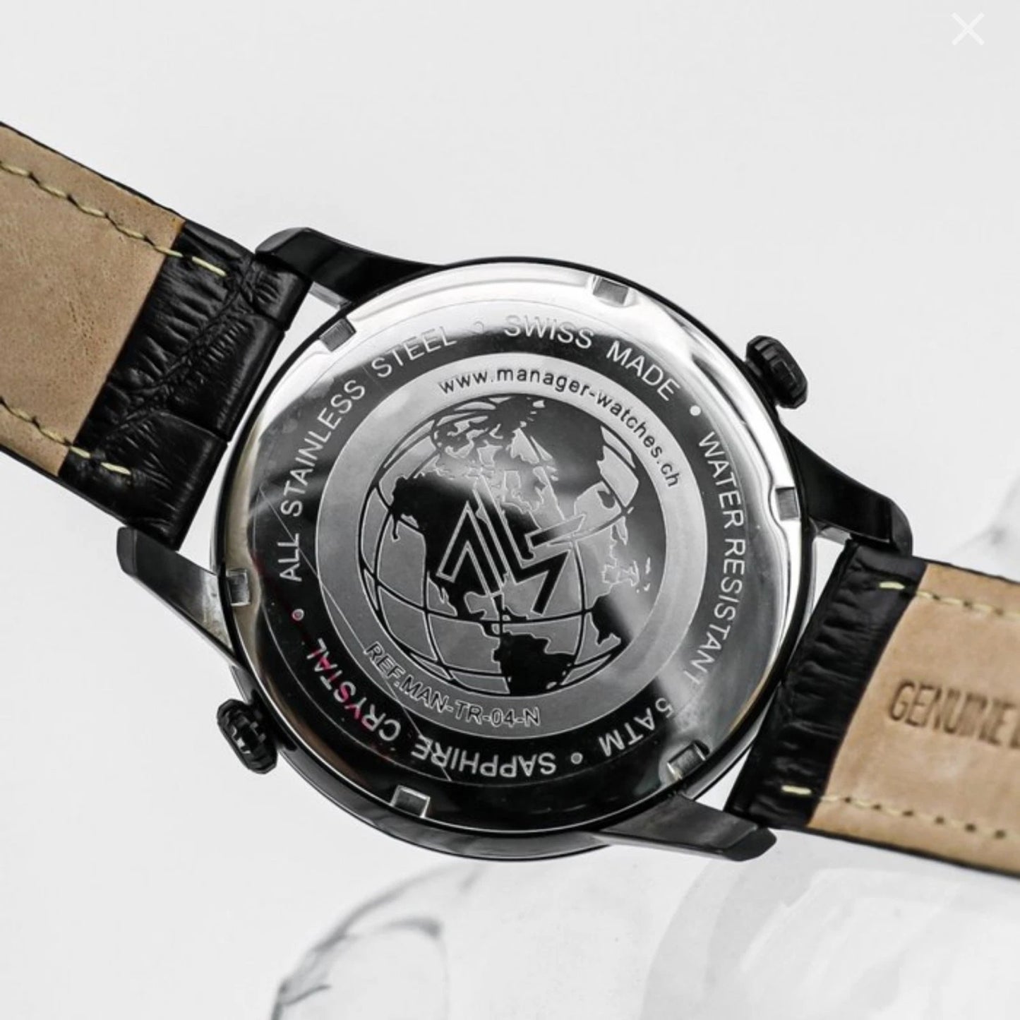 Manager Watches • Dual Time • Stainless Steel • 44mm Quartz • 5ATM Saphire