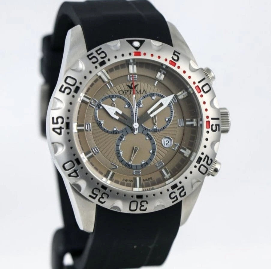 Optima • Swiss Chronograph Watch • Stainless Steel • 47mm Quartz • OSC342 • 5ATM